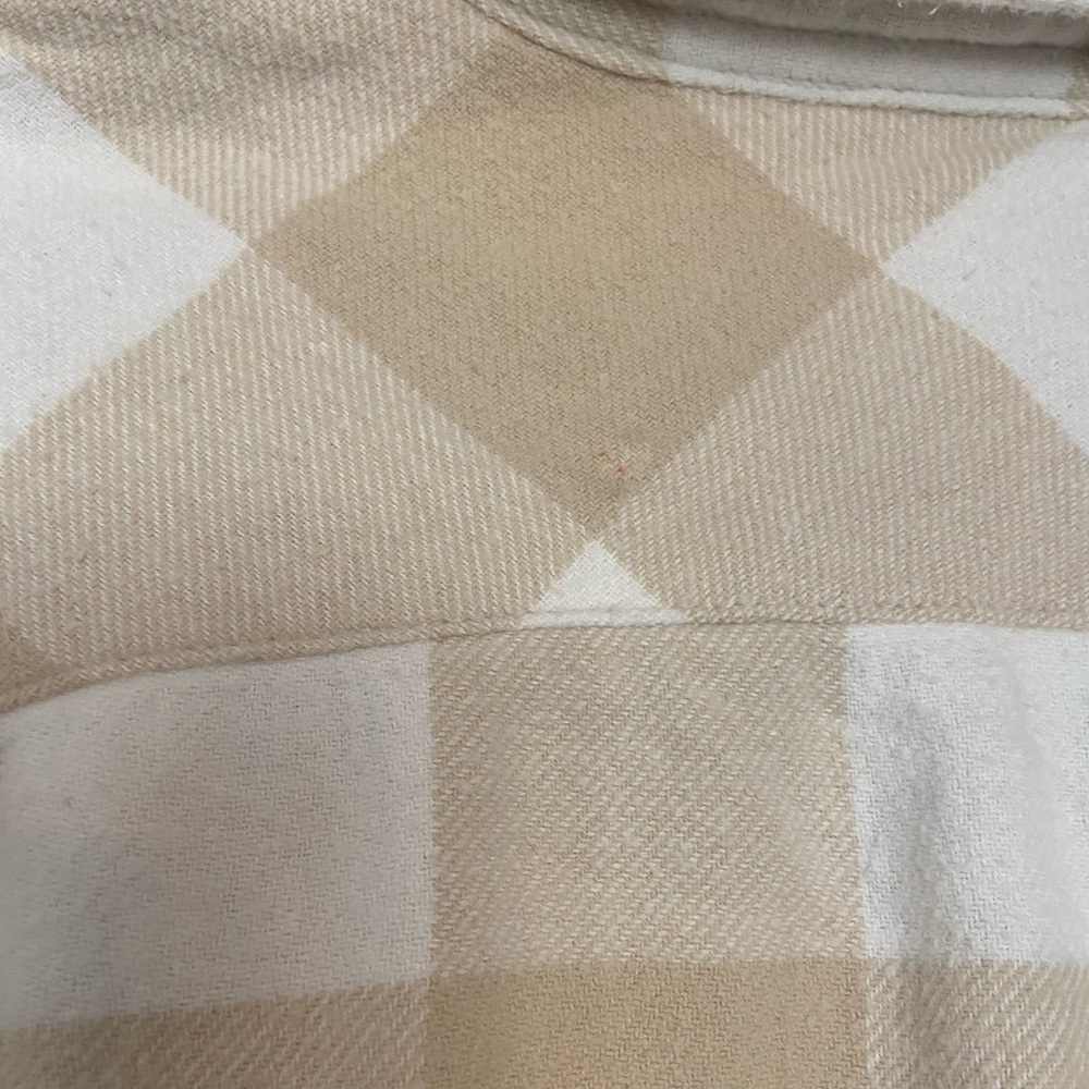 Aerie Cream and Tan Checkered Lumberjack Flannel - Picture 7 of 7